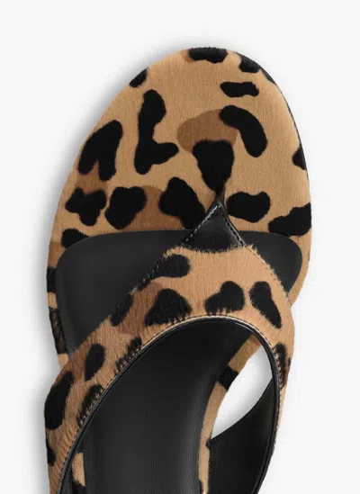 Alaïa Infradito Thong Mules In Leopard Haircalf