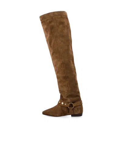 Isabel Marant High Suede Over-the-knee Pointed Toe Boot In Brown