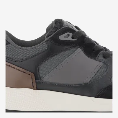 Tod's Grey Leather And Technical Fabric Sneakers In Multi