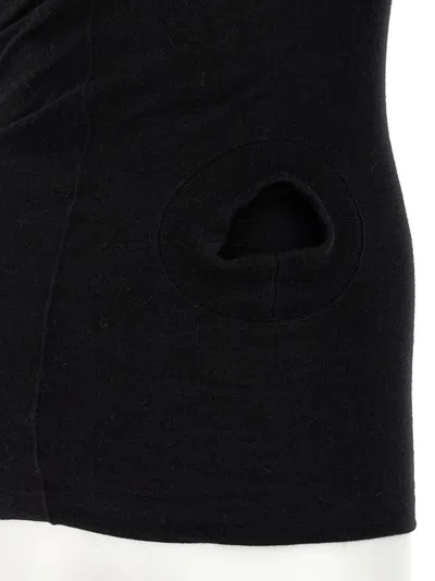 Rick Owens Hollywood Banana Off-shoulder Ruched T-shirt In Black
