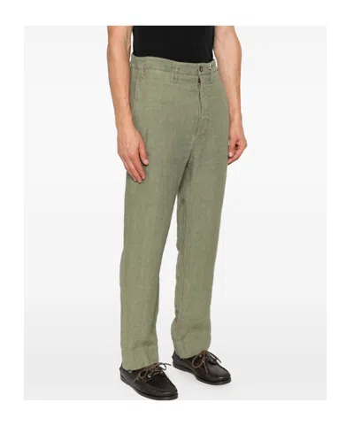Vivienne Westwood Straight Leg Trousers Turn-up Hem In Green
