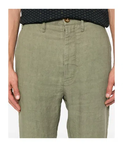 Vivienne Westwood Straight Leg Trousers Turn-up Hem In Green