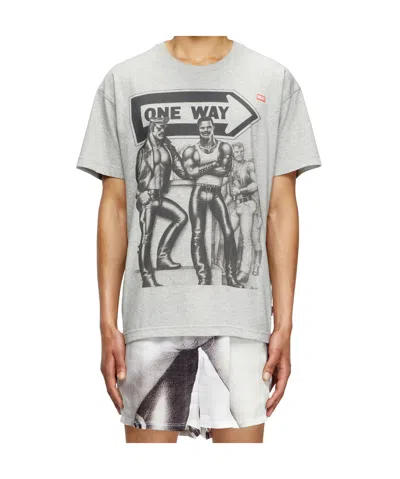 Diesel X Tom Of Finland Foundation Graphic-print T-shirt In Gray