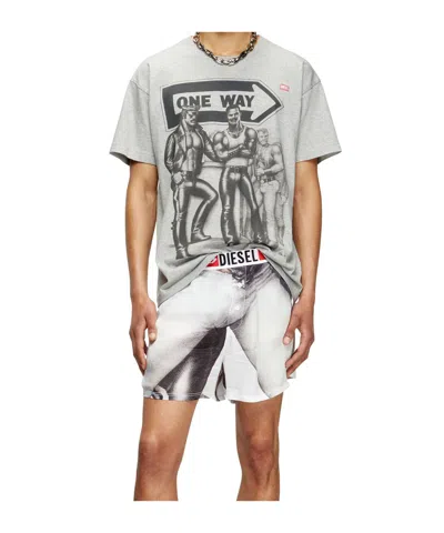 Diesel X Tom Of Finland Foundation Graphic-print T-shirt In Gray