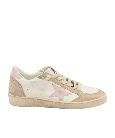Golden Goose Ballstar Nappa Upper Suede Toe And Spur Leather Star And Heel In Neutral