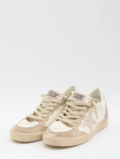 Golden Goose Ballstar Nappa Upper Suede Toe And Spur Leather Star And Heel In Neutral