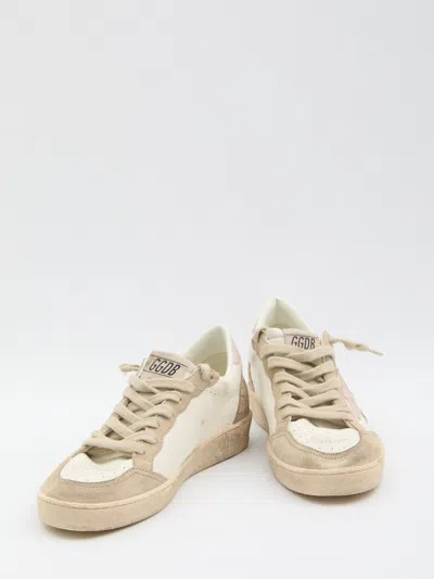 Golden Goose Ballstar Nappa Upper Suede Toe And Spur Leather Star And Heel In Neutral