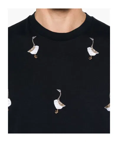 Thom Browne Embroidered-motif T-shirt In Black