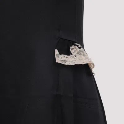 Prada Lace Detailed Midi Dress With Side Slit In Black
