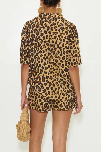 Simon Miller Mina Linen Short In Leopard