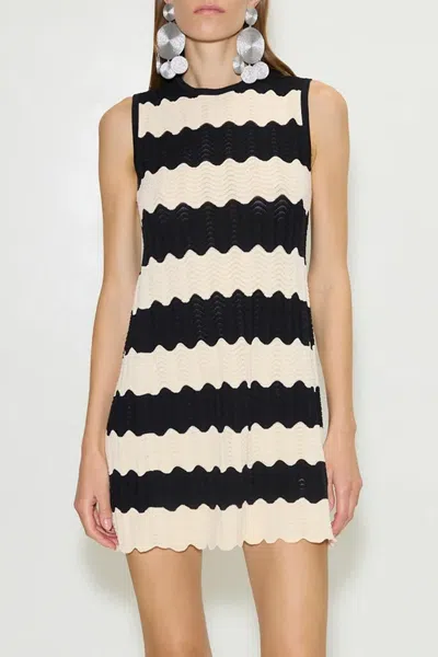 Simon Miller Moji Knit Mini Dress In Black Macadamia Wave