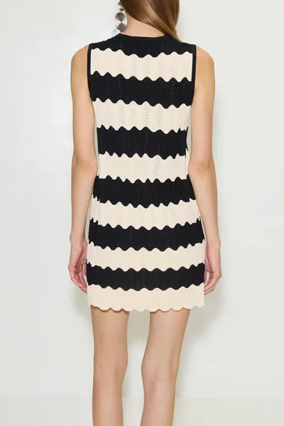 Simon Miller Moji Knit Mini Dress In Black Macadamia Wave
