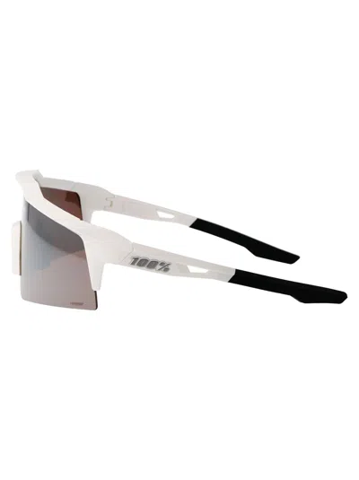 100% Matte White - Hiper Silver Mirror Lens Acetate Sunglasses In Neutral