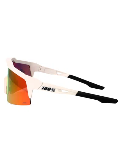 100% Soft Tact Off White - Hiper Red Multilayer Mirror Lens Acetate Sunglasses In Orange