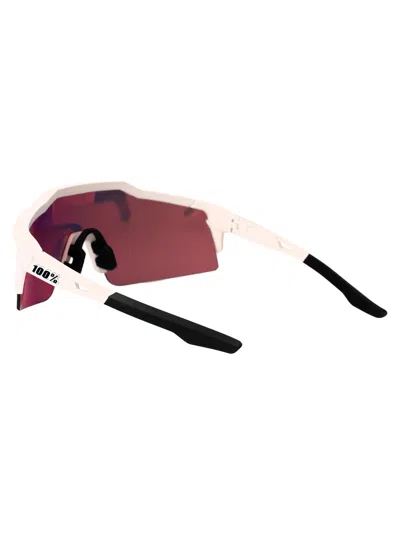 100% Soft Tact Off White - Hiper Red Multilayer Mirror Lens Acetate Sunglasses In Orange