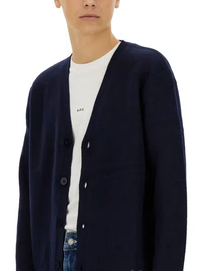 Apc A.p.c. "kenny" Cardigan Clothing In Blue