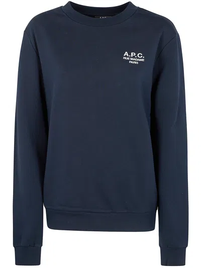 Apc A.p.c. "rue Madame Gots" Standard Sweatshirt. In Blue