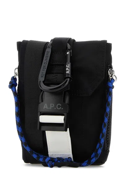 Apc A.p.c. Black Fabric Trek Crossbody Bag In Black