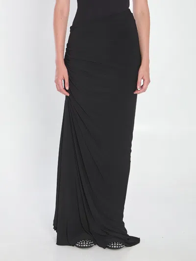 Alaïa Alaia Women Long Draped Jersey Dress In Black