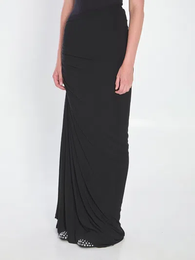 Alaïa Alaia Women Long Draped Jersey Dress In Black