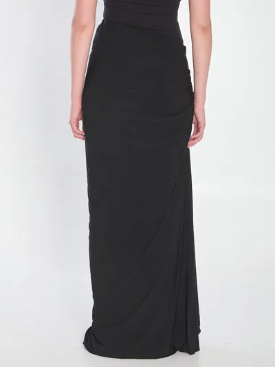 Alaïa Alaia Women Long Draped Jersey Dress In Black