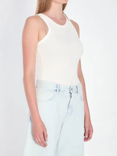 Alaïa Alaia Sculpting Rib Jersey Bodysuit In White