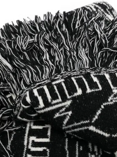 Alanui Embroidered Wool Blend Antarctic Expedition Blanket In Black