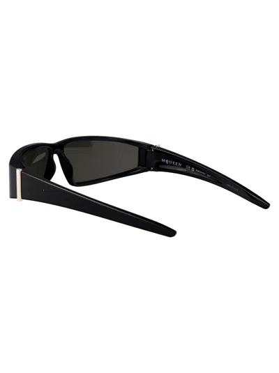 Alexander Mcqueen Black-black-grey Bio Injection Sunglasses In Black