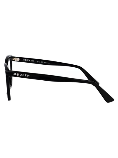 Alexander Mcqueen Black-black-transparent Recycled Acetate Glasses In Black