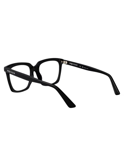 Alexander Mcqueen Black-black-transparent Recycled Acetate Glasses In Black