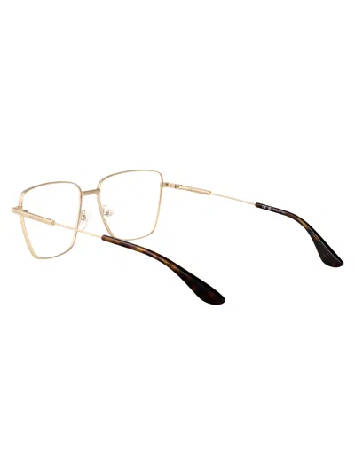Alexander Mcqueen Gold-gold-transparent Metal Glasses In Neutral