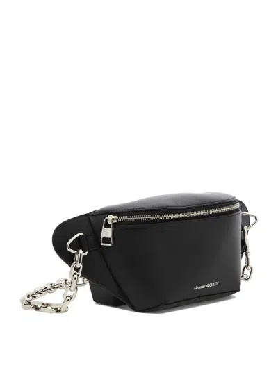 Alexander Mcqueen Leather Black Belt Bag