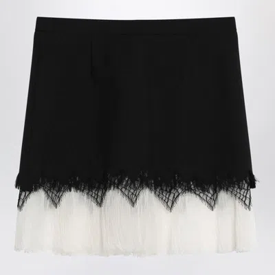 Alexander Mcqueen Spider Web Lace Miniskirt In Black