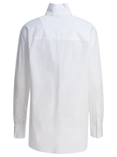 Alexander Mcqueen Tuxedo Cotton Poplin Shirt With Pleated Plastron