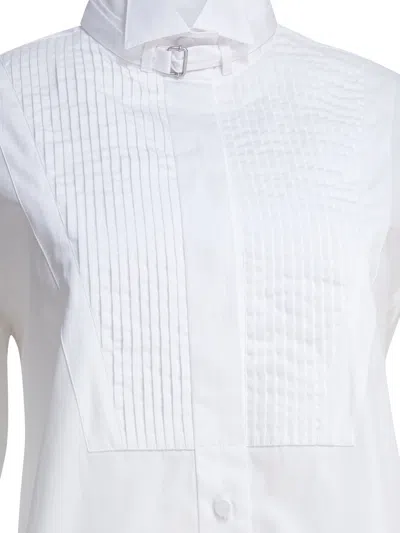 Alexander Mcqueen Tuxedo Cotton Poplin Shirt With Pleated Plastron