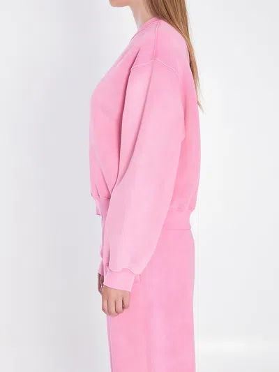 Alexander Wang Puff Print Sweatshirt In Brushed Terry In Pink