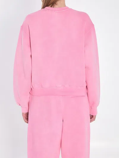 Alexander Wang Puff Print Sweatshirt In Brushed Terry In Pink