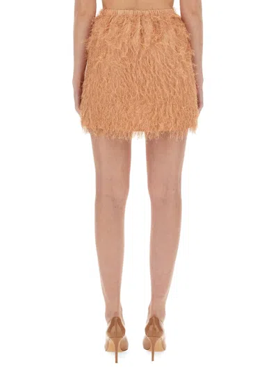 Alysi Frizzy Mini Skirt In Brown