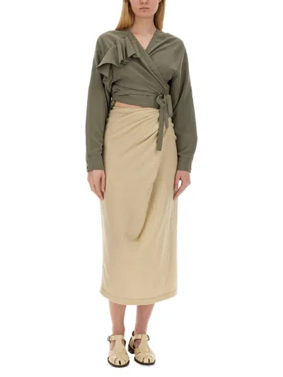 Alysi Top With Ruffles In Green