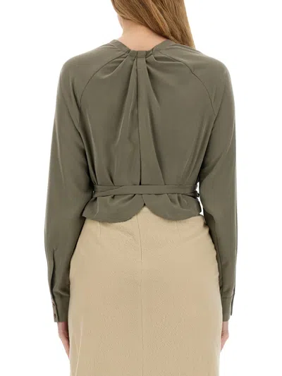 Alysi Top With Ruffles In Green