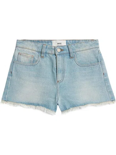 Ami Alexandre Mattiussi Ami Paris Denim Shorts In Blue