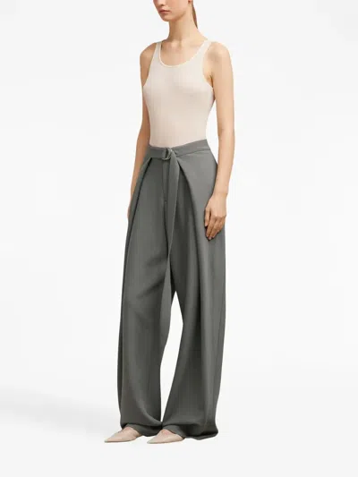 Ami Alexandre Mattiussi Ami Paris Wide Fit Pants In Green