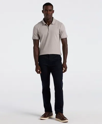 Perry Ellis Men's Ribbed Quarter Zip Polo