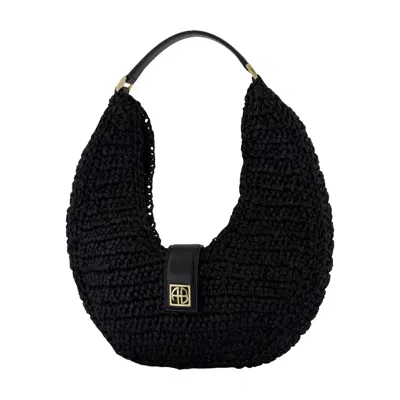 Anine Bing Lou Monogram Shoulder Bag Black