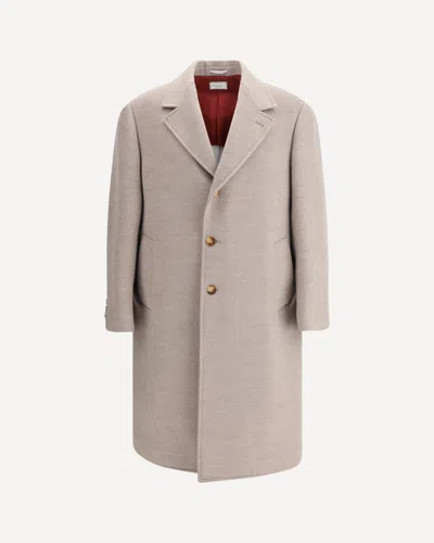 Brunello Cucinelli Wool Coat In Neutral