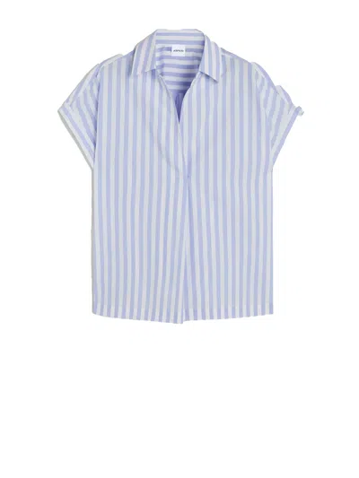 Aspesi Striped Short Sleeve Shirt In Blue