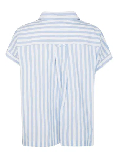 Aspesi Striped Short Sleeve Shirt In Blue