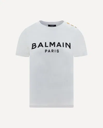 Balmain Logo Print Crewneck T-shirt