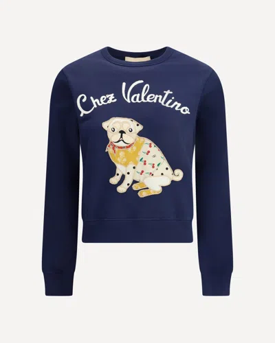 Valentino Cotton Sweatshirt In Black