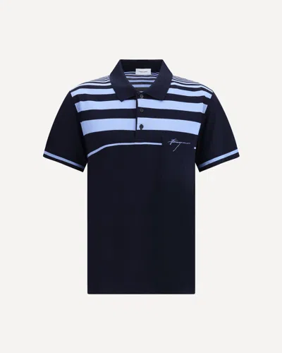 Ferragamo Short Sleeves Polo Shirt In Blue
